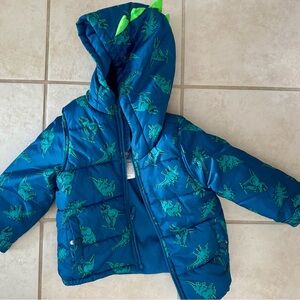 Carter's Blue Dinosaur ski jacket & bib